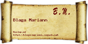 Blaga Mariann névjegykártya