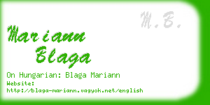 mariann blaga business card